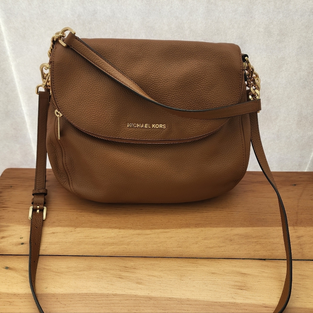 Michael Kors Brown Leather Shoulder Bag Bedford Tassel